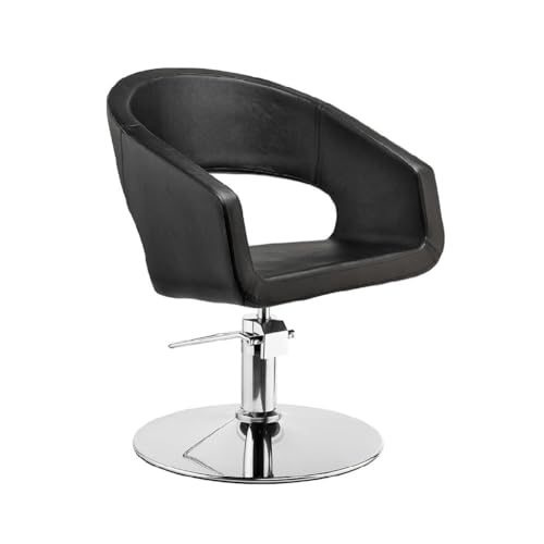 Malys Equipements LOFI - Sillón de peluquería profesional - Confort y estilo contemporáneo, bomba hidráulica, base redonda, apoyabrazos reforzados, carga máxima 180 kg, color negro