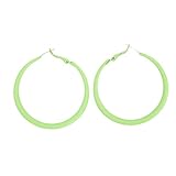 Dimensions : chaque boucle d'oreille créoles mesure environ 4,5 cm. Taille appropriée à porter et facile à mettre et à enlever, pratique à transporter lorsque vous êtes dehors, différentes couleurs peuvent correspondre à votre différent style de tenue.