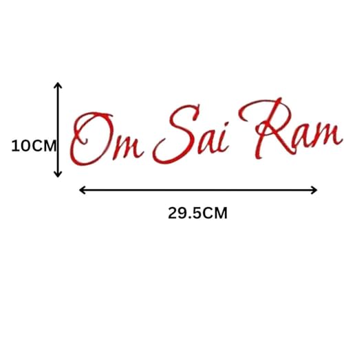 Image of KREEPO Pack of 2 Om Sai Ram Religious Self-Adhesive Vinyl Car Decal Sticker for Exterior Use| Dashboard| Windshield (Orange)