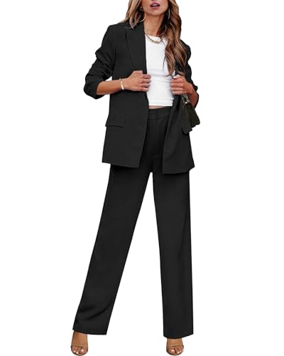 luvamia 2 Piece Outfits for Women Dressy Long Blazer Jackets