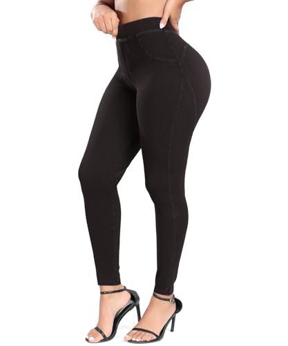 SEASUM Women's Butt Lifting High Waisted Heart-Shaped Jeans Stretchy Comfortable Legging Jeans Vintage Style3