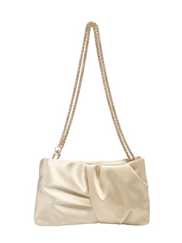 Image of GORGLITTER Women's Evening Bag Birthday Wedding Party Prom Handbag Small Dressy Formal Purse Pleated Satin Clutch