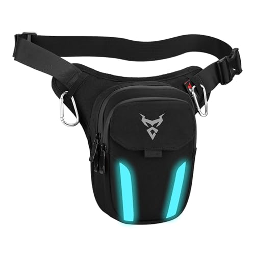 LED czerwone światło motocyklowa torba na nogę pas biodrowy wodoodporna jazda na rowerze rowerzysta saszetka nerka torba nerka Moto podróż turystyka kieszeń, NIEBIESKI