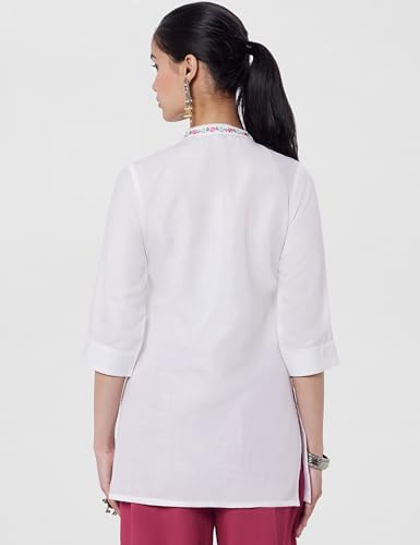 Image of Libas Womens Solid Cotton Blend Straight Kurti for Women Suit