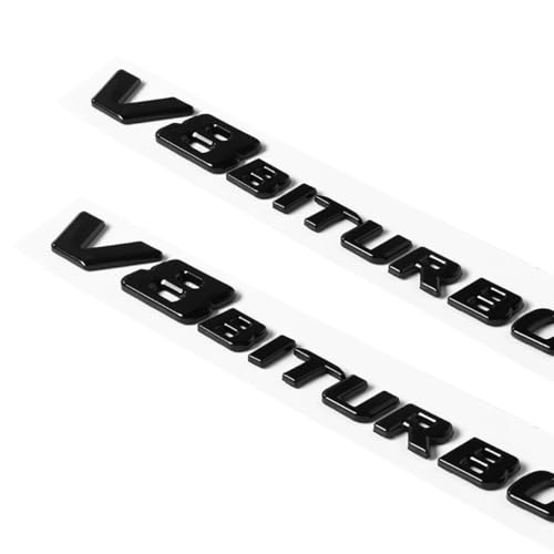 Image of 2PCS 2017+ V8 Biturbo Left & Right Side Decal Badge Sticker Emblem (Gloss Black)