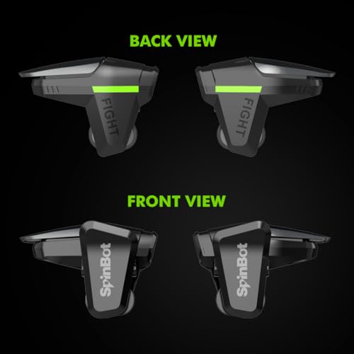 Image of SpinBot BattleMods Apex | Mobile Gaming Triggers | Zero Lag Response | 5X Faster with Capacitive Conduction | for BGMI /Free Fire Max /COD Mobile - (Black & Grey)