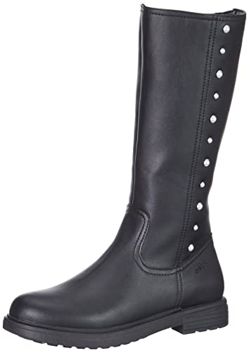 Geox J Eclair Girl BottesFille en cuir respirant noir