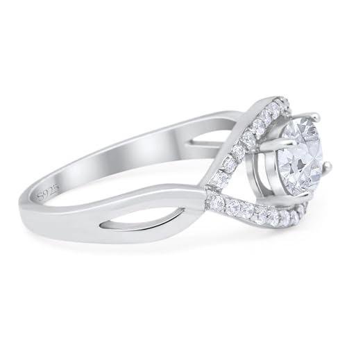 OMRANII Art Deco Oval Moissanite Infinity Shank Vintage Style Evil Eye Halo CZ Wedding Engagement Ring 925 Sterling Silver Gifts For Her2