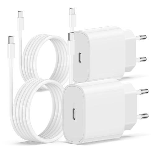 2Pack iPhone 15 16 Ladegerät mit Ladekabel, 20W USB C Power Adapt...
