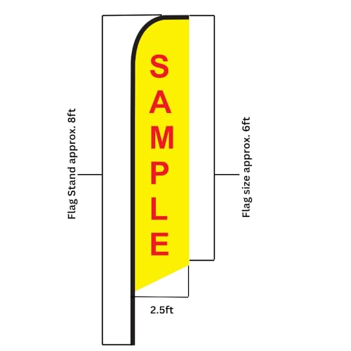 Image of The Flag Company Solid Red Color Feather Flag 8ft - Includes X-Base with Water Bag & Poles | Durable Flag for Schools, Businesses & Events