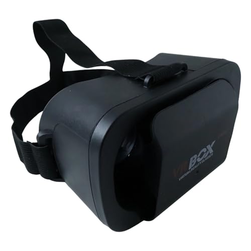 Image of Mini 3D Virtual Reality Headset for Smartphones, Adjustable VR Glasses Compatible with Android & iOS Mobile, Lightweight with Adjustable Head Strap, Black, 1 Piece