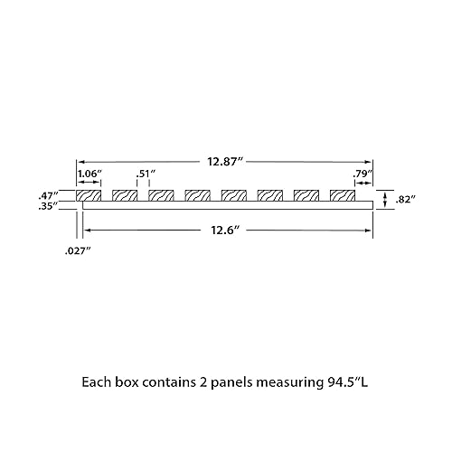 Panel Acústico de Madera American Pro Decor 12.5 pulgadas Ancho x 94.5 pulgadas Largo x 0.82 pulgadas Grosor (2 piezas) miniatura 2