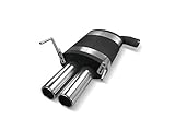 satter Sound, mit ABE JOM Car Parts & Car Hifi GmbH 85702 Edelstahl Sportauspuff Endschalldämpfer, 2x76 rund, mit ABE