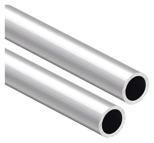 2 tubos de aluminio 6063-2 mm de espesor de pared, 19-24 mm de diámetro exterior, 500 mm de longitud, varilla redonda hueca apta for uso industrial y decorativo.(OD: 22mm)