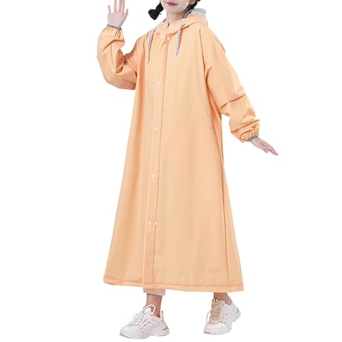 Genérico Impermeable Alargado para Lluvias No Desechable Ciclistas Chaqueta Gruesa Exterior Conducción (Light Yellow, XXL)