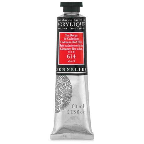 Acrylique Sennelier rouge de cadmium 614 de 60 ml pour artistes
