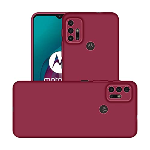 Image of Case Creation Liquid TPU Silicone Cover for Motorola Moto G20 Soft Case,Anti-Dirty Slim Case Frosted Matte Cute Candy TPU Raised Bezel (Splash of Color) Back Case Cover for Moto G20 - Glamour Red