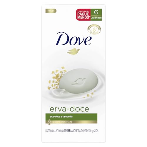 Dove Sabonete Em Barra Para Uma Pele Saudável Dove Erva-Doce Com 1/4 De Creme Hidratante 90 G 6 Unid
