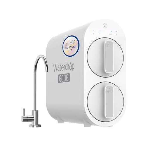 Waterdrop G2P600 Reverse Osmosis System, 600 GPD Tankless RO Water Filter System, 7 Stage Filtration, Under Sink RO System, 2:1 Pure to Drain, Reduce TDS, FCC Listed, USA Tech, New Faucet Ne