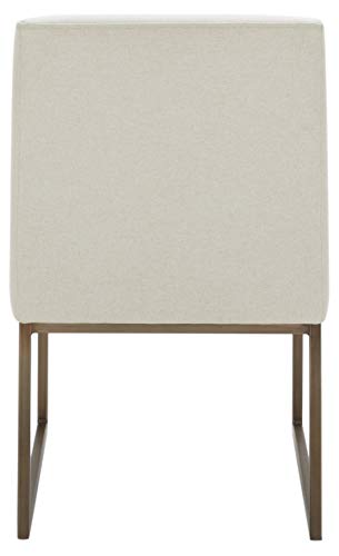 Amazon Brand – Rivet Contemporary Dining Chair With Brass Metal Base, 34"H, Chalk #TOP4