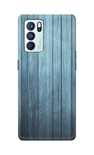 Image of Printed Hard Back Cover Case for Oppo Reno6 Pro 5G Back Cover (Wooden Blue) -702