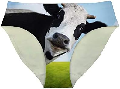 Xinind Funny Underwear for Women 3D Cute Alpaca Panties Hipster-Panties Low Waist Sexy Ladies Panties, Cow, Small