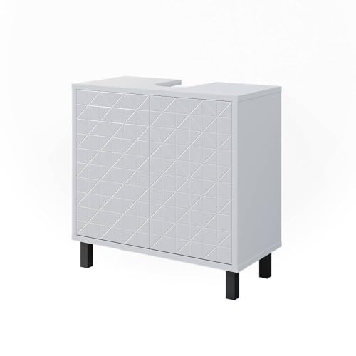 Vicco Waschbeckenunterschrank Weiß Agasta 56x57x28 cm - Unterschrank für das Badezimmer,...