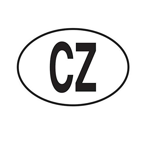 EW Designs CZ Czech Republic Country Code Oval Sticker Decal Vinyl Czech Euro Bumper Sticker Vinyl Sticker Car Truck Decal 5"