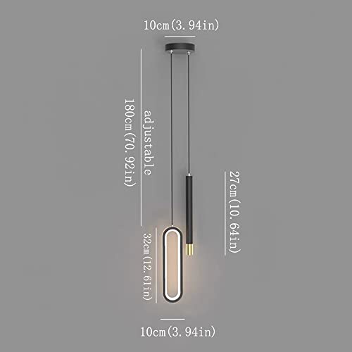 Lampe pendante à intensité variable LED, plafonnier suspendu moderne noir - 4