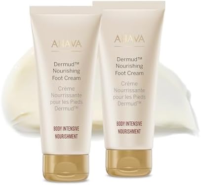 AHAVA Dermud Intensive Foot Cream Duo, 3.4 Fl.Oz x 2 - Intensive foot repair for fatigued, dry and cracked feet blend of Dead Sea Minerals & Mud, includes Magnesium, intensive repairing minerals