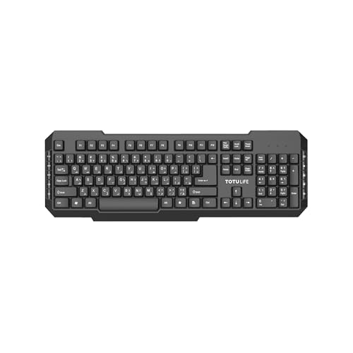 Totulife 2.4GHz Wireless Multimedia Keyboard, Black