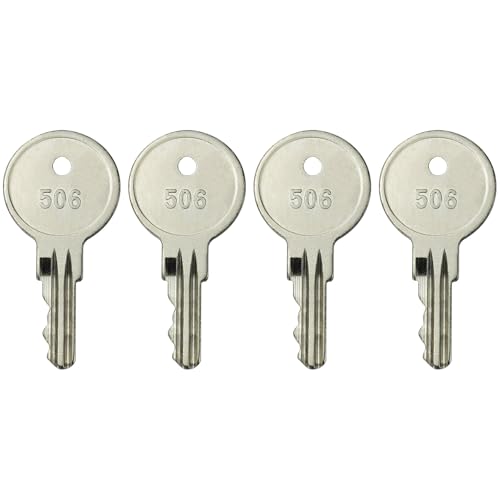 Image of 4-Pack CH506 Replacement Keys for Truck Tool Box RV Compartment Lock Keys Silver Code 506