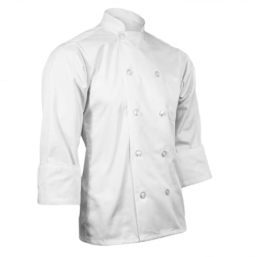 ChefsCloset white Long Sleeve Button Chef Coat/Jacket - Unisex - Large