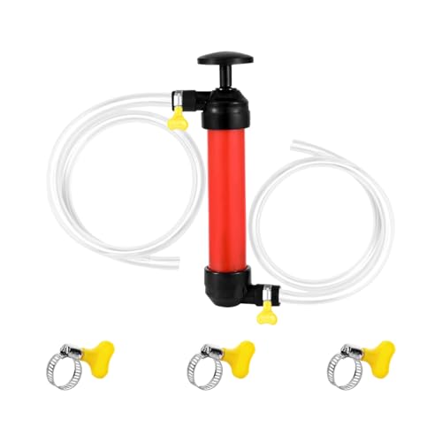 BCOWPV Car Siphon Fluid Transfer Pump, Manual Multi-Use Leakproof Vehicle Oil Diesel Transfer Pump Kit with Clamps, Automotive Gas Oil Liquids Transfer Tool, Universal for SUV RV Truck
