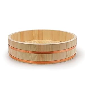 Hangiri 28 Inch Large Hangiri Wooden Sushi Rice Mixing Bowl Oversized Sushi Rice Bowl
