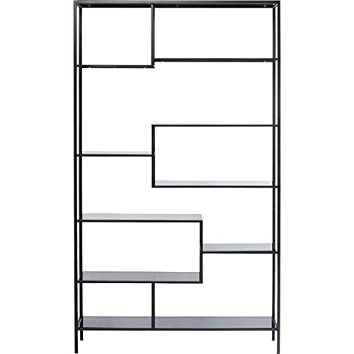 Kare Design Regal Loft, Schwarz, Wandregal, Regal, Stahl, Glas, 195x115x30 cm (H/B/T) Kare Design Regal Loft, Schwarz, Wandregal, Regal, Stahl, Glas, 195x115x30 cm (H/B/T)