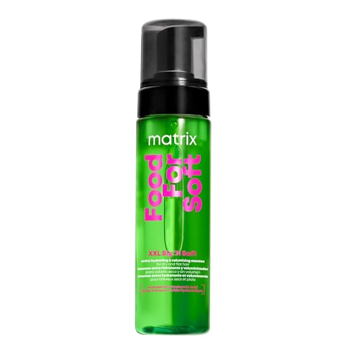 Matrix Food For Soft XXL Big N Soft Extra Volumizing Hydrating Mousse - Adds 2X Volume While Hydrating and Softening With Avocado Oil and Hyaluronic Acid For All Hair Types 7.1 Fl Oz