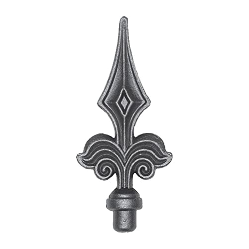 Pointes de lances 160mm diamètre 16mm acier en forme de fleur de lys avec extrémitéà souder