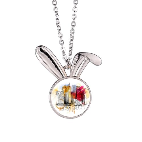 Collier lapin New York City en argent pour femme et enfant