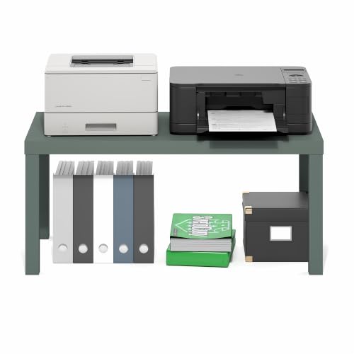 Image of Furinno Classic Coffee Table, Modern Rectangle Printer Stand, Sage Green | 1.8 inch Triple Thick Tabletop, Toolless Assembly, Side Table, for Living Room, Home Office