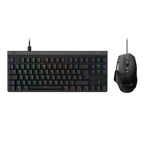 Logitech G515 TKL, Teclado con Cable para Gaming y ratón con Cable G502 X para Gaming, combinación de Teclado y ratón RGB de Perfil bajo Totalmente programable, Elegante, PC/Mac, QWERTY ESP - Negro