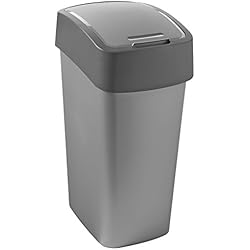 Cubo Basura Gris CURVER 186181 - tirón Basura Bin 50 L, Color: Gris