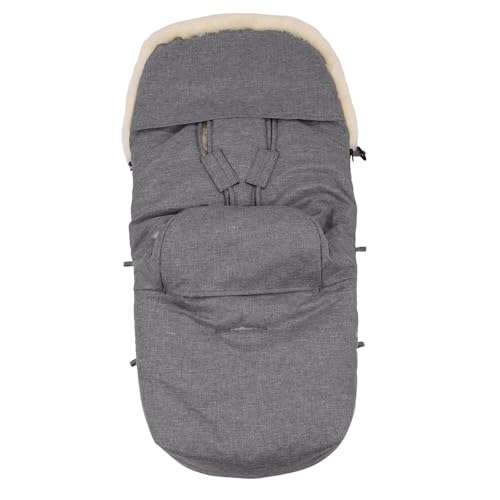 Chancelière en peau d'agneau gris clair 90x50 cm imperméable pour poussette