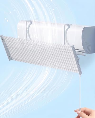 BANJEKT Deflector de aire acondicionado, de metal, ajustable, para aire acondicionado, universal, antidirecto Blowing, aletas de aire acondicionado para casa/oficina