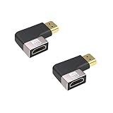 SZSL HDMI L型変換アダプタ オスtoメス アダプタ 【HDMI 延長アダプタ】金メッキ コネクタ 8K/60Hz 3D対応 （2個セット） (右向き)
