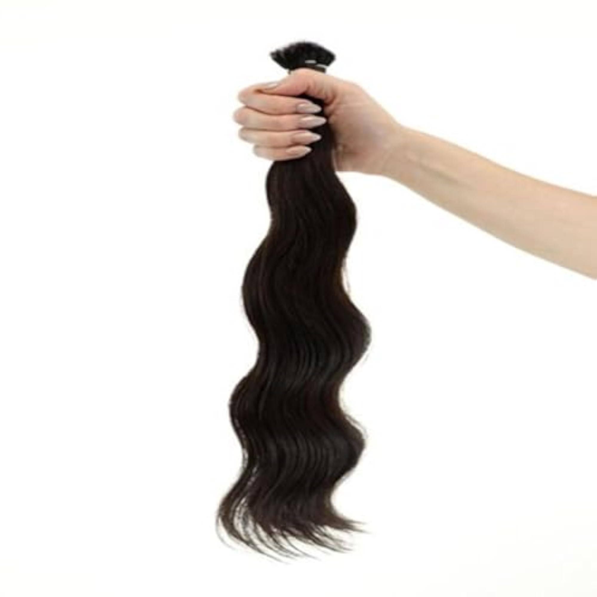 Women's Wavy Real Human Hair Extensions, 18 Inch