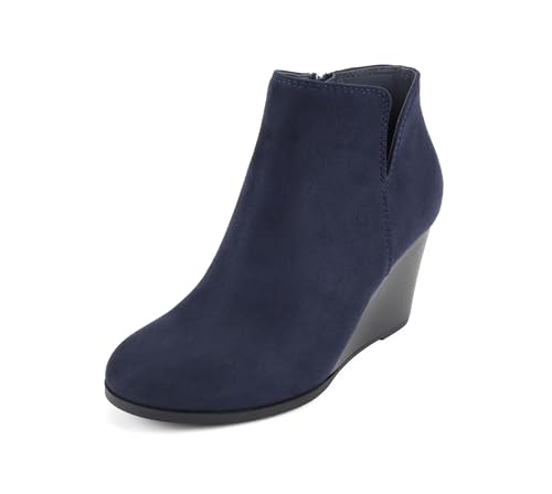 Image of Soda Ability - Mid Ankle Bootie w /Split Shaft and Zipper Stacked Wedge Heel