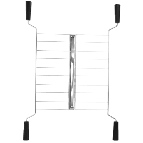 Alipis Grille-pain Chauffe-plats Multifonction en Acier Inoxydable Noir, Support à Toast Allongé 180° Ouvert, Compatible Petits Appareils Électroménagers, Accessoire pour Sandwichs