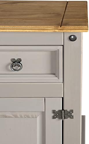 Corona Grey Sideboard 2 Door 2 Drawer, Mexican Solid Pine