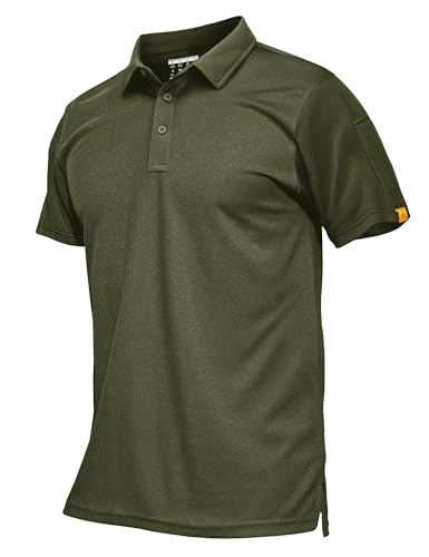 MAGCOMSEN Men's Polo Shirts Short Sleeve Athletic Tactical Casual Golf Shirts Dry Fit Moisture Wicking Collared Shirt